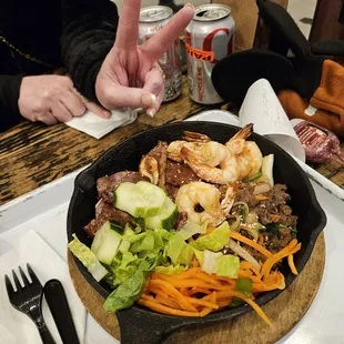 a plate of food on a table