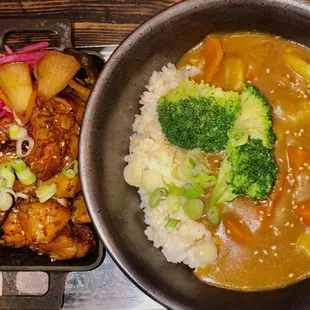 Order of BBQ Chicken Curry Rice w/ the Curried Rice &amp; BBQ Chicken served separately but still very delicious