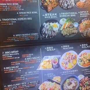 ramen and noodles, menu