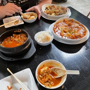 a woman eating a meal at a restaurant