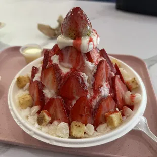 Strawberry bingsu.