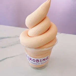 The YUMMIEST Peach Soft Serve Ice Cream