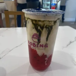 Fresh Strawberry Matcha Milk Tea
