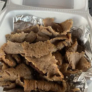 Side dish of gyro meat
