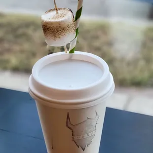S'mores Iced Latte w/ A Toasted Marshmallow
