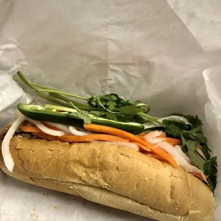 Beef banh mi! ($8) asked for extra veggies!