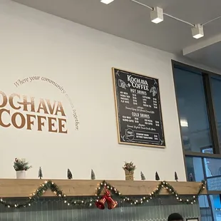 Coffee menu