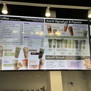 milktea (boba) /coffee menu