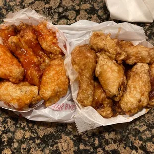 12 Wings and 6 Drumsticks Combo Half Honey Spicy / Half Soy Garlic