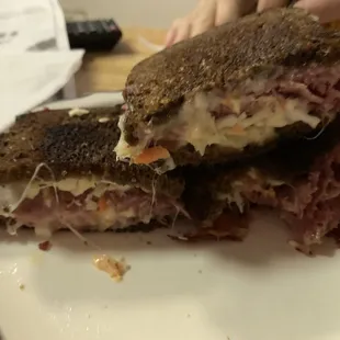 Made my own Ruben on pumpernickel bread.