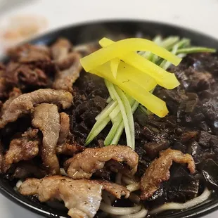 Black bean noodles (Jajangmyeon)