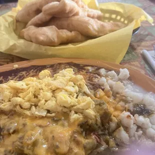 Enchiladas with an added egg