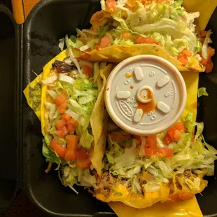 Tocos. Chicken, shredded pork and roast beef.