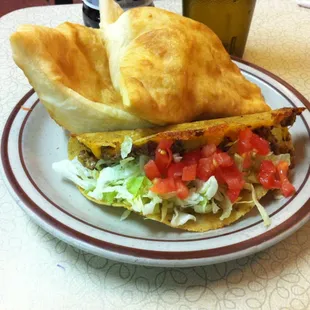 Taco and sopapilla