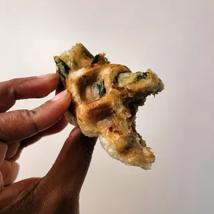 Spinach and cheese croffle