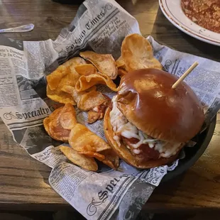 Chicken Parm Fried Chicken Sandwich