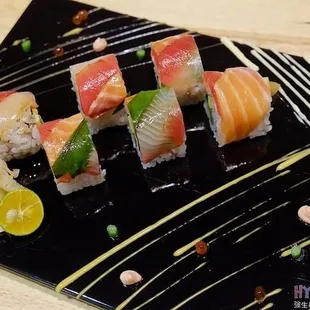 sashimi, sushi, sushi and sashimi, food