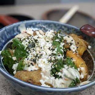 Potato and shishitos