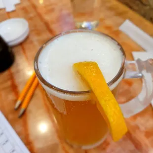 Their blue moon in a frosty mug