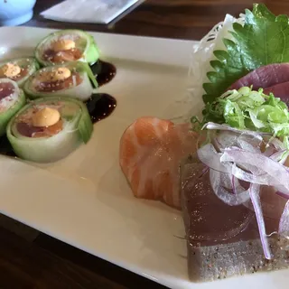 6 Sashimi and Oasis Roll Combination