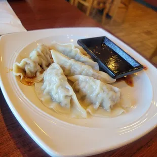 Steamed pork dumplings. Ponzu sauce