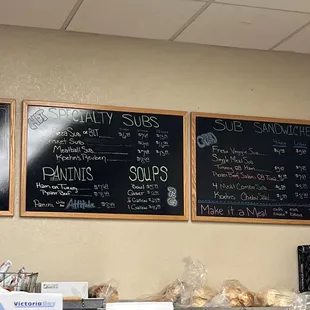 Subs &amp; soups menu