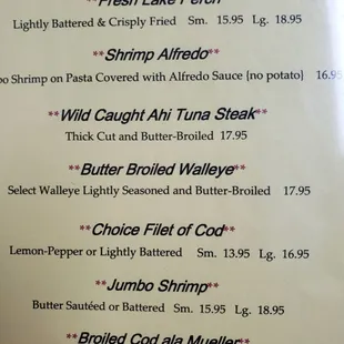 Our Menu