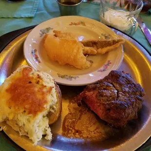 Surf and turf, tenderloin with perch