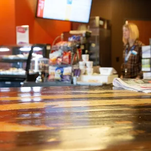 a woman at the counter