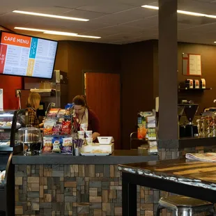 a coffee shop counter