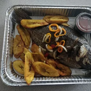Whole fish and plantains ToGo