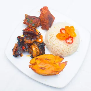 Rice & Plantain, Snail & Beef