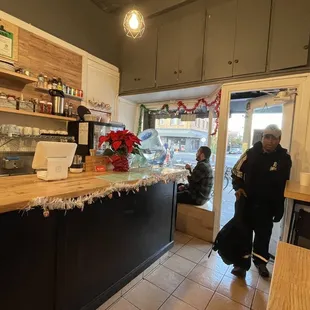 two people in a coffee shop