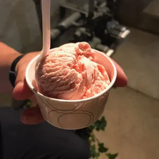 small strawberry ice cream. YUM!