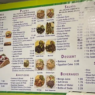 Menu as of Apr 2022