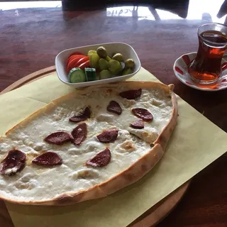 Cheese and Turkish Soujuk Boat