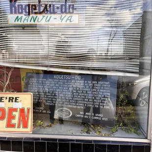 a closed sign in a window