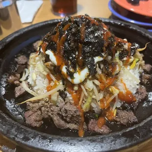 a close up of a bowl of food