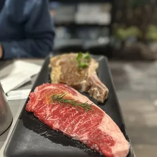 Tomahawk and ribeye steak