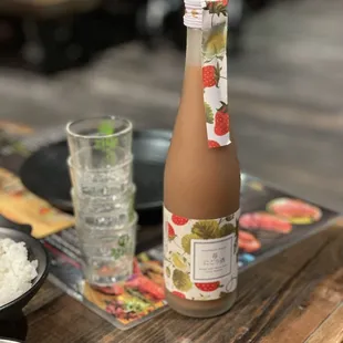 Delicious strawberry Shoju. We couldn&apos;t even taste the 8% alcohol. Tasted more like a yummy smoothie