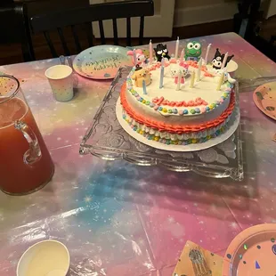 a birthday cake on a table