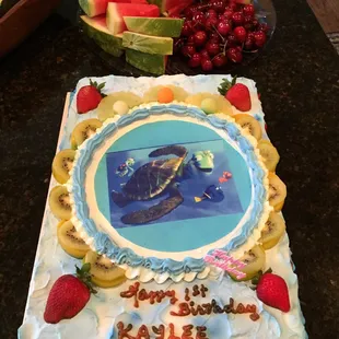 a cake with a picture of a boat on it