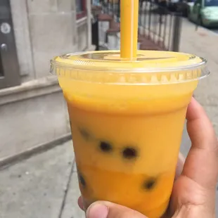 Mango bubble tea- not very good, too thick