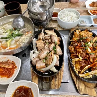 a variety of food on a table