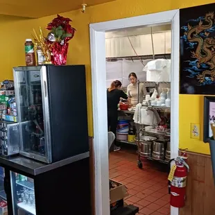 Kitchen in the background