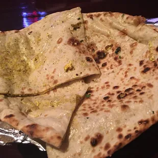 Naan bread with cheese. Fluffy delicious and great for dipping.