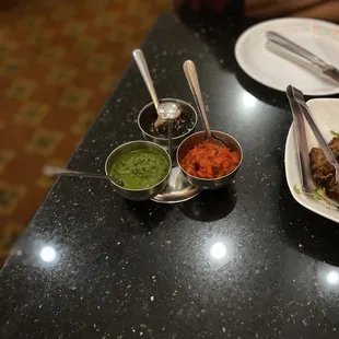 a table with a variety of dishes