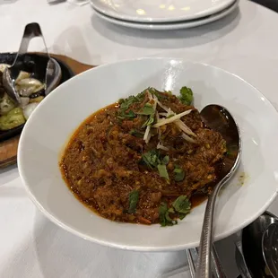 a plate of food on a table