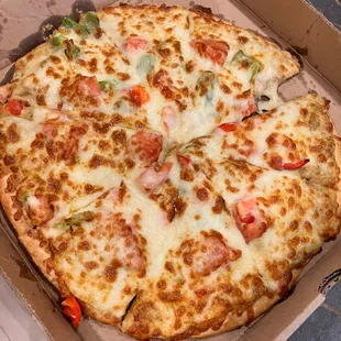 Vegetable korma pizza