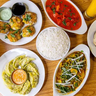 a variety of indian food